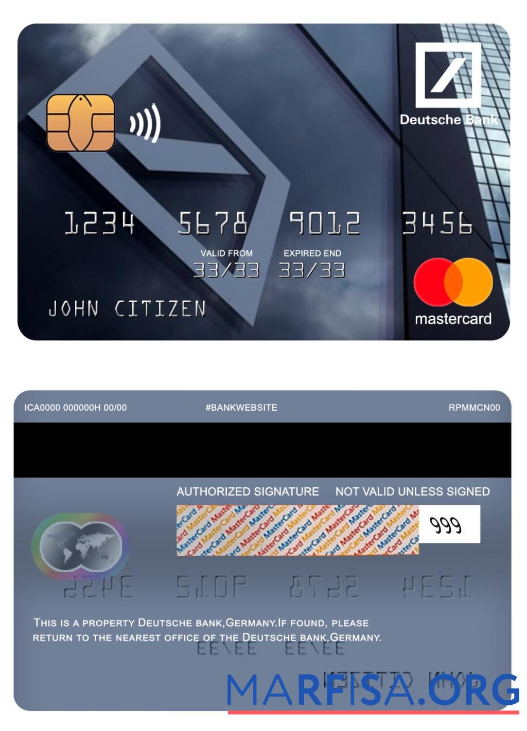 Realistic Germany Deutsche bank mastercard download for verification